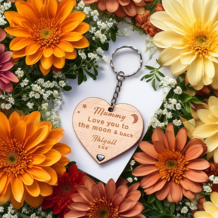 Personalised Mothers Day Keyring - Love you to the Moon & Back